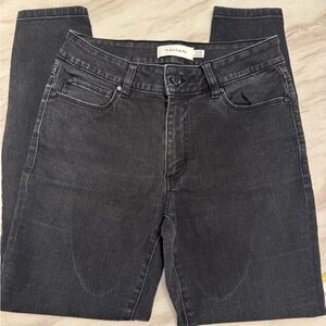 Tahari Premium Charcoal Denim Jeans Slightly Acid Wash